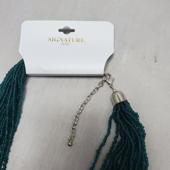 Signature green seed bead multi strand necklace 20 strand - Picture 8 of 8